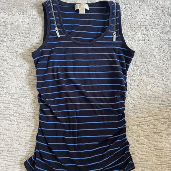 Michael Kors Dark Blue Tank Top with Light Blue Stripes - Picture 1 of 2